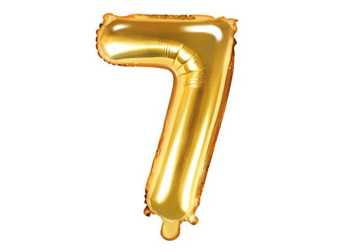 Foil Number Balloon, LARGE (0-9), gold