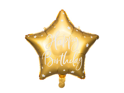 Foil balloon Happy Birthday, gold