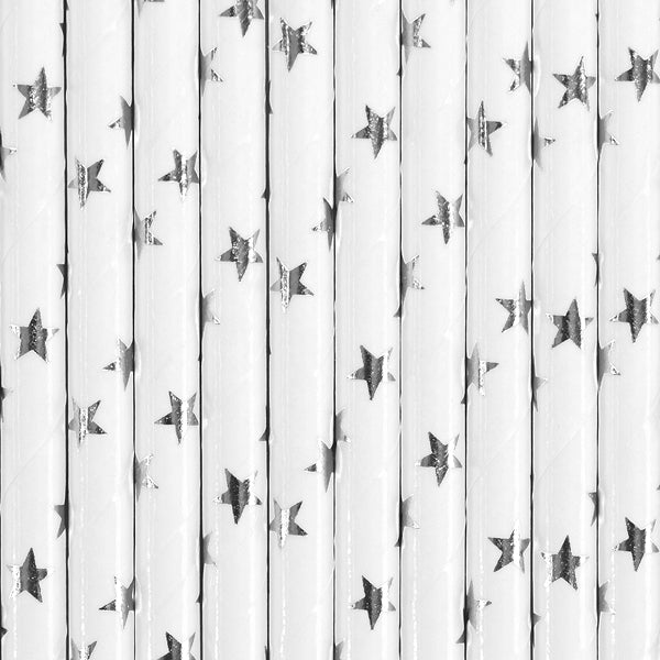 Paper Straws, silver stars