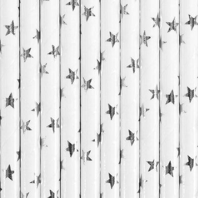Paper Straws, silver stars