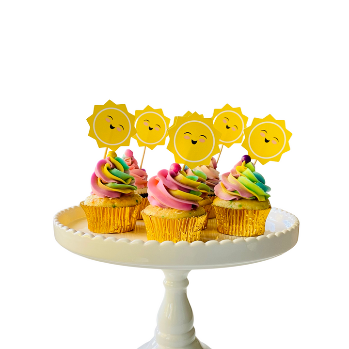 Happy Sun Cupcake Toppers