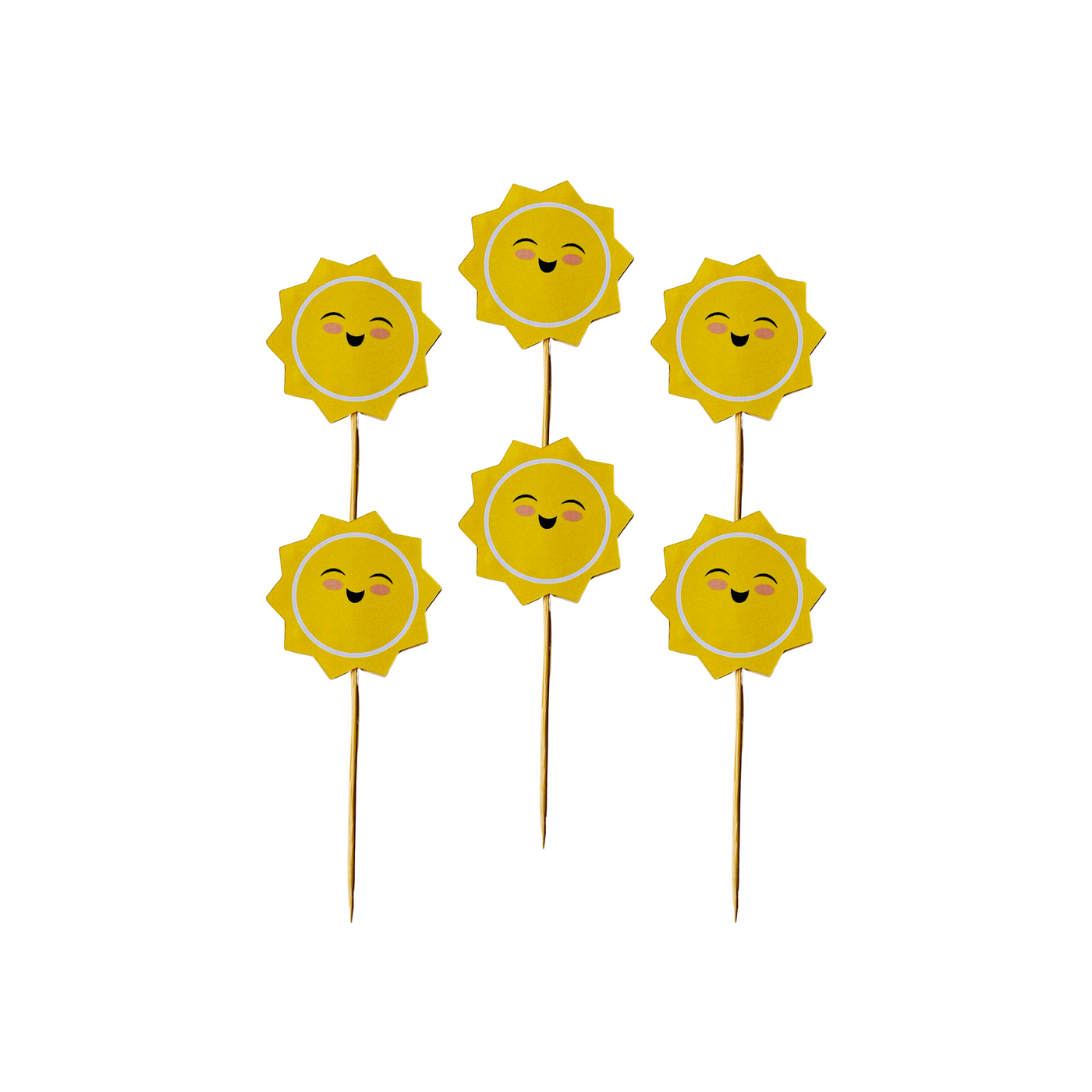Happy Sun Cupcake Toppers
