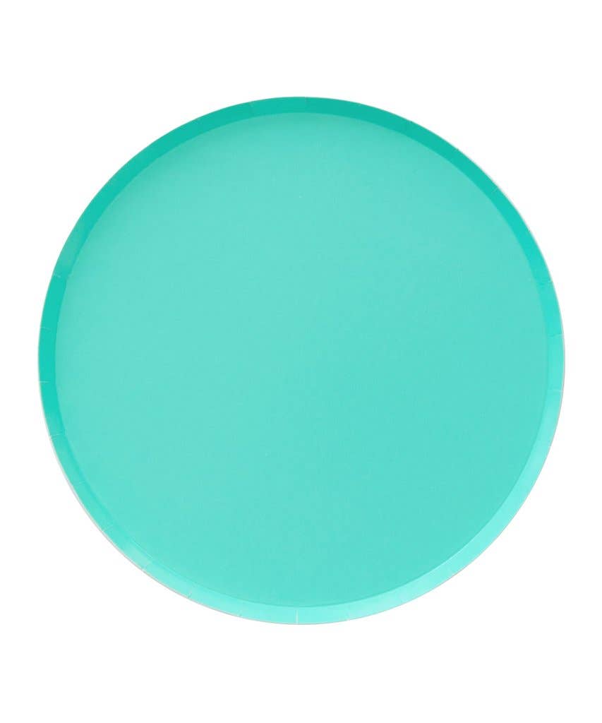 Teal Plates (two sizes) Set of 8