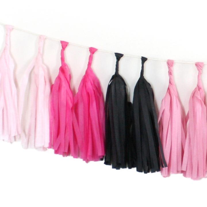 Tissue Paper Tassel Garland Kit - pink obsession