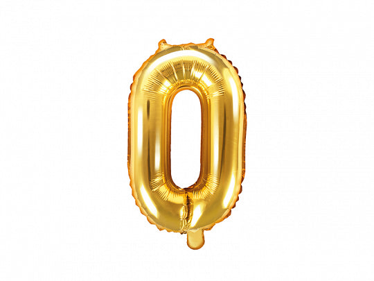 Foil Number Balloon, SMALL (0-9), gold