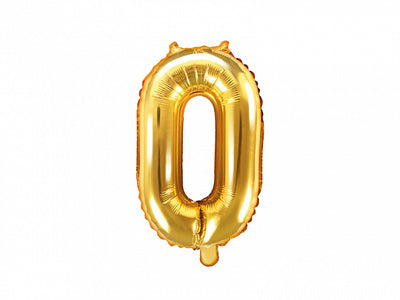 Foil Number Balloon, SMALL (0-9), gold