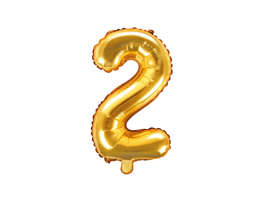 Foil Number Balloon, SMALL (0-9), gold