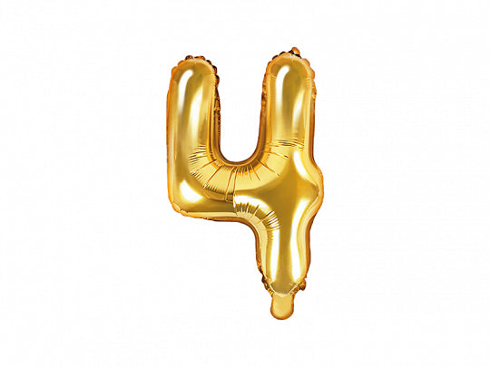 Foil Number Balloon, SMALL (0-9), gold