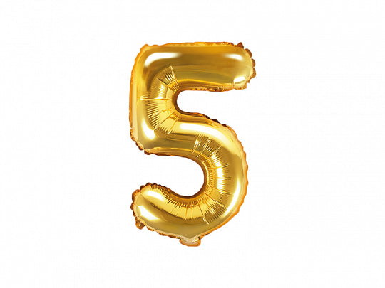 Foil Number Balloon, SMALL (0-9), gold