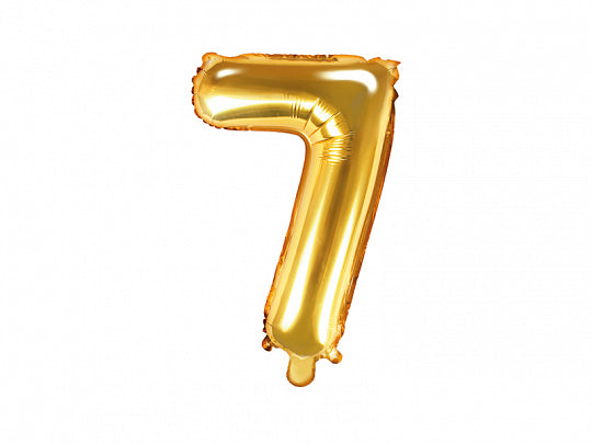 Foil Number Balloon, SMALL (0-9), gold