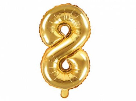 Foil Number Balloon, LARGE (0-9), gold