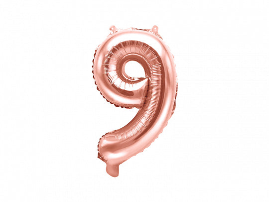 Foil Number Balloon, SMALL (0-9), rose gold