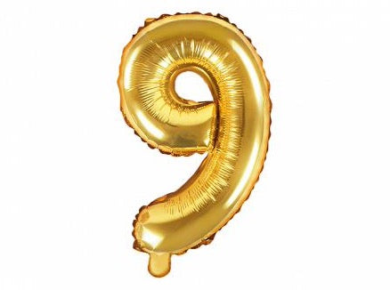 Foil Number Balloon, LARGE (0-9), gold