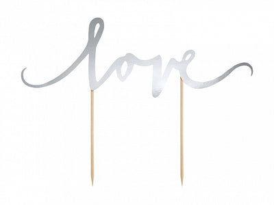 Cake topper, Love (silver or gold)
