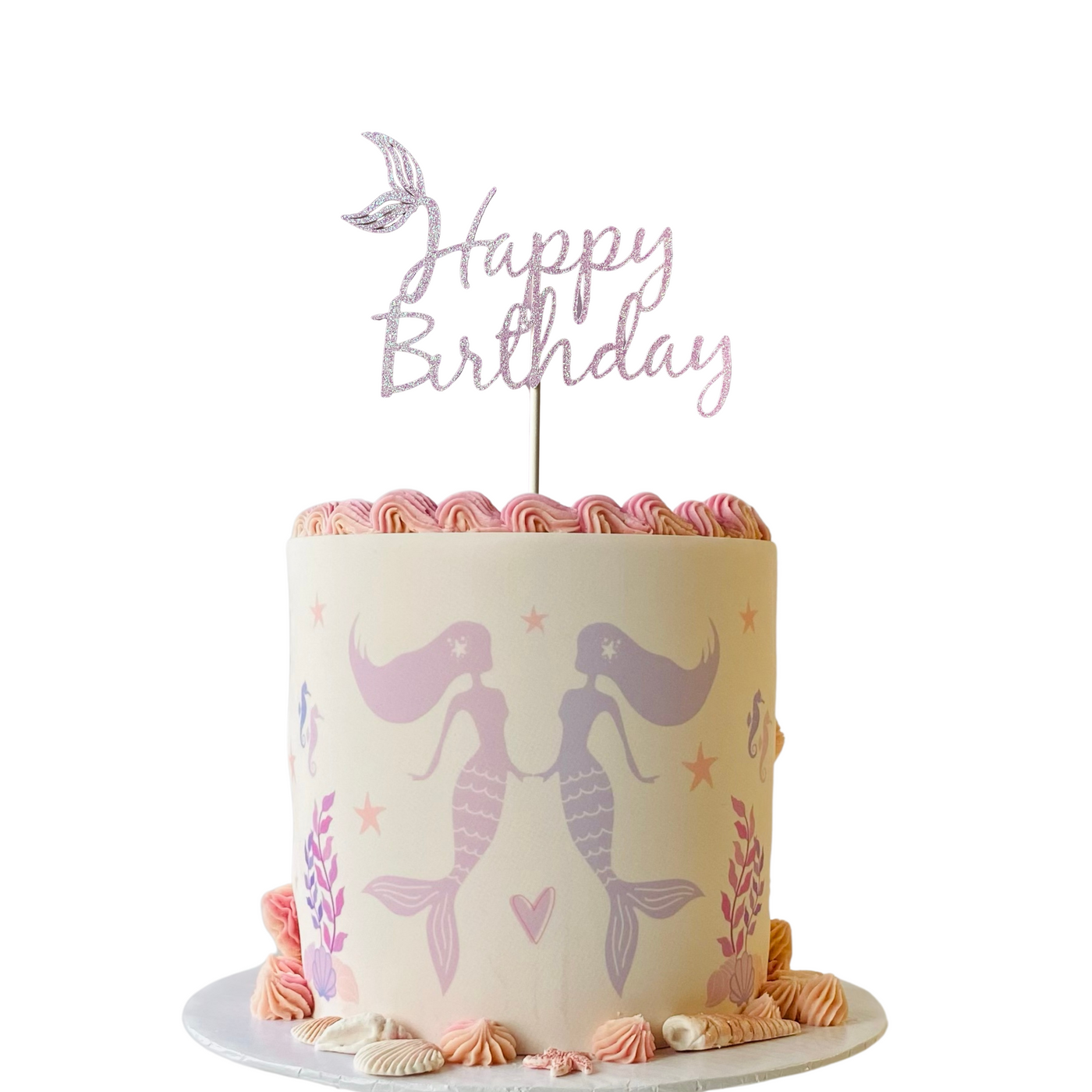 Happy Birthday Cake Topper, mermaid theme