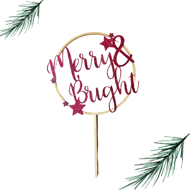 Merry & Bright Cake Topper