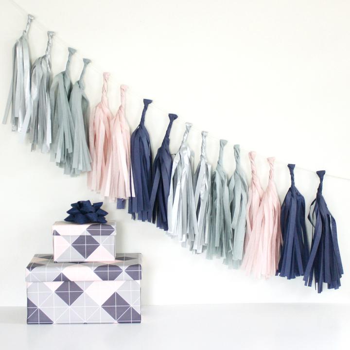 Tissue Paper Tassel Garland Kit - Sapphire