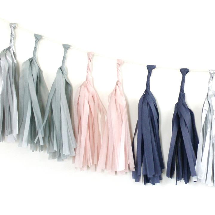 Tissue Paper Tassel Garland Kit - Sapphire