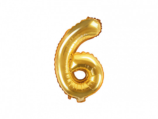 Foil Number Balloon, SMALL (0-9), gold