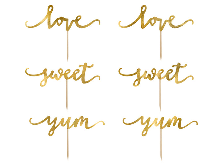 Love Cupcake topper set (silver or gold)