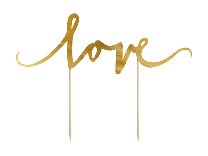 Cake topper, Love (silver or gold)